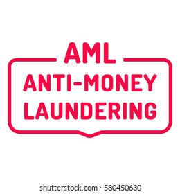 AML, or anti-money laundering badge. Flat vector illustration on white background.