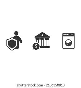 AML Concept. Anti Money Laundering icons set . AML Concept. Anti Money Laundering pack symbol vector elements for infographic web