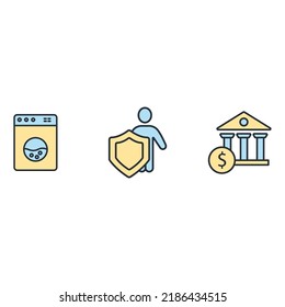 AML Concept. Anti Money Laundering icons set . AML Concept. Anti Money Laundering pack symbol vector elements for infographic web