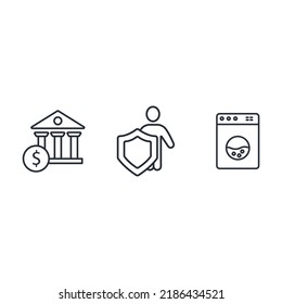 AML Concept. Anti Money Laundering icons set . AML Concept. Anti Money Laundering pack symbol vector elements for infographic web