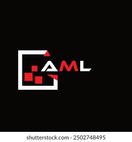  AML creative minimalist letter logo.  AML unique vector initials alphabet letter logo design
