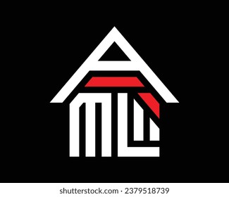 AML letters real estate construction logo design vector