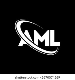 AML logo. AML letter logo design. Initials AML logo linked with circle and uppercase monogram logo. AML typography for technology, business and real estate brand.