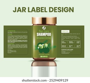 Amla modern plastic, glass jar label design. Fully editable vector template design