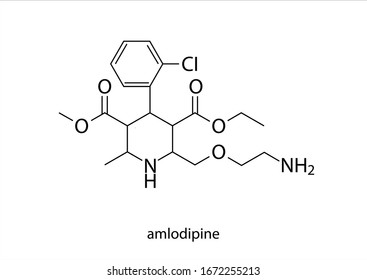 Amlodipine Is A Drug In The Calcium Channel Blocker Group. , Chemical Structure Of Amlodipine