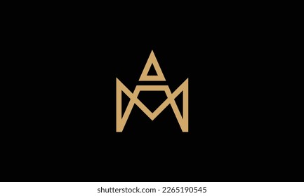 AM, MA, Monograma del logotipo de las letras abstractas