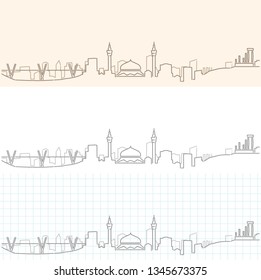 Amman Hand Drawn Skyline