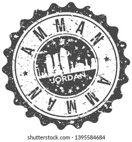 Amman Jordan. City Skyline. Silhouette City. Design Vector. Famous Monuments.