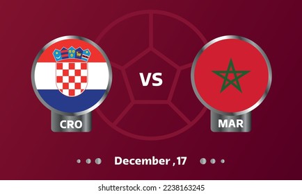 Amman - Jordan - December 15-2022 : morocco vs croatia , playoff third place match , world championship qatar 2022. vector illustraion