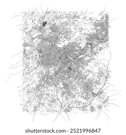 Amman Jordan, mapa preciso, detalhe Streets Roads Map, imagem de modelo de elemento de vetor editável para marketing, produto, arte de parede