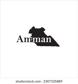 Amman map and black lettering design on white background