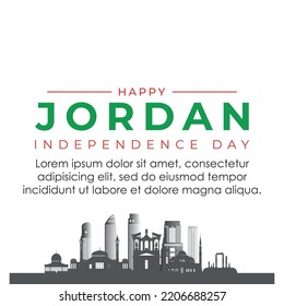 Amman skyline horizontal banner. Black and white silhouette of Amman City, Jordan. Vector template for your design. 2