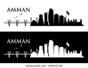 Amman skyline - Jordan - vector illustration