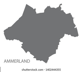 Ammerland grey county map of Lower Saxony Germany DE
