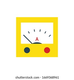 icono plano ammetro, ilustración vectorial