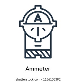 Ammeter icon vector isolated on white background, Ammeter transparent sign , thin symbols or lined elements in outline style