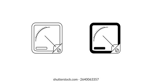 ammeter set icon with white background vector stock illustration
