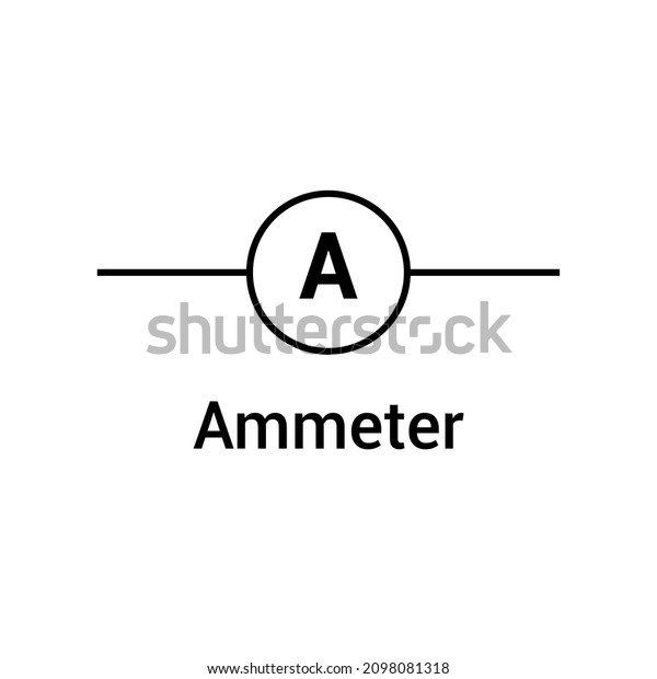 Ammeter symbol icon in\
electricity