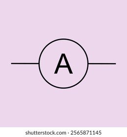 ammeter symbol vector,  Vector symbol design. electrical Symbols.