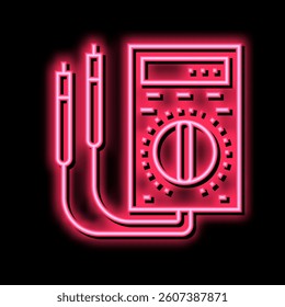 ammeter tool neon light sign vector. ammeter tool illustration