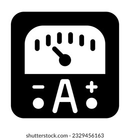 Ammeter Vector Glyph Icon For Personal And Commercial Use.

