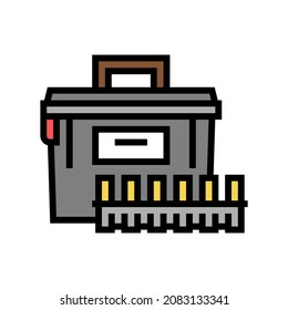 vector de icono de color de cuadro de vídeo. señal de la caja de municiones. ilustración de símbolo aislado
