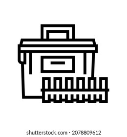 vector de icono de línea de cuadro de vídeo. señal de la caja de municiones. símbolo de contorno aislado ilustración negra