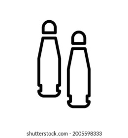 Ammo, bullet icon, Line Vector graphics