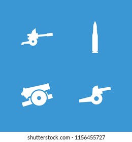 Ammo icon. collection of 4 ammo filled icons such as cannon. editable ammo icons for web and mobile.