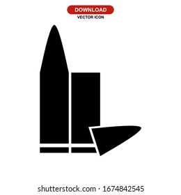 Icono de munición o logotipo símbolo de signo aislado ilustración vectorial - iconos vectoriales de estilo negro de alta calidad
