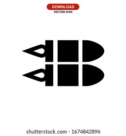 Icono de munición o logotipo símbolo de signo aislado ilustración vectorial - iconos vectoriales de estilo negro de alta calidad
