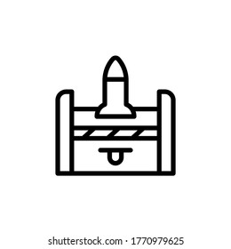 Icono de munición. Línea simple, contorno de elementos vectoriales de iconos de videojuegos para ui y ux, sitio web o aplicación móvil