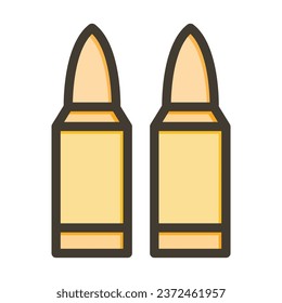 Ammo Vector Thick Line Filled Colors Icon For Personal And Commercial Use.
