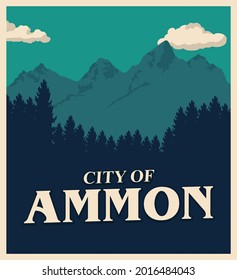 Ammon with blue mountain view
