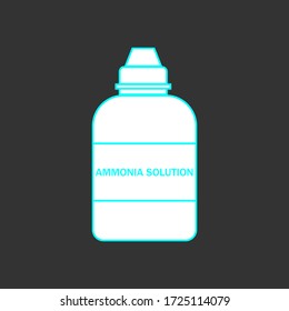 Ammonia bottle icon on a black background. Vector image, eps 10