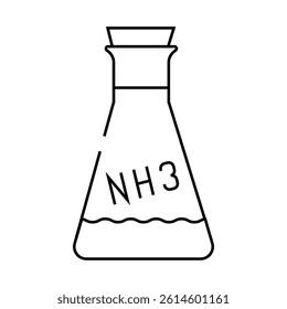 ammonia chemical flask line icon vector. ammonia chemical flask sign. isolated contour symbol black illustration