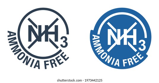 Ammonia free colour flat circular emblem - for non-ammonia hair dye. Vector emblem