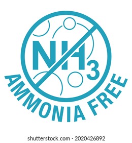 Ammonia free flat circular icon - for non-ammonia hair dye. Vector emblem