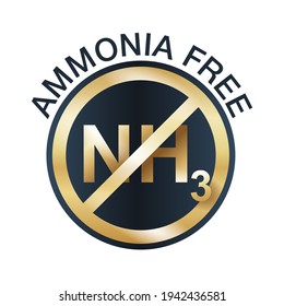 Ammonia free golden icon - for non-ammonia hair dye coloring. Vector emblem