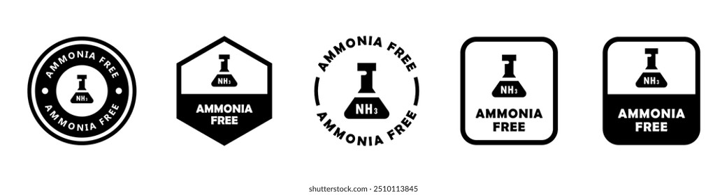 Ammonia Free - vector signs for product packaging.