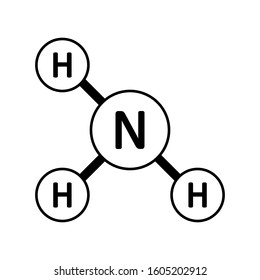 Ammonia molecule icon on white background. Vector illustration.