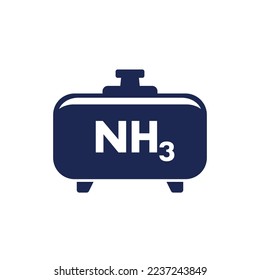 ammonia, NH3 gas in big tank icon