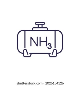 Ammonia, NH3 Gas Tank Line Icon