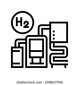 Ammonia Production Line Icon Vector. Ammonia Production Sign. Isolated Contour Symbol Black Illustration