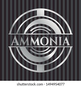 Ammonia silvery shiny badge. Vector Illustration. Mosaic.