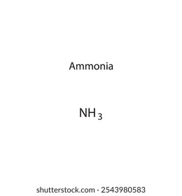 Diagrama de estrutura esquelética de amônia.Molécula orgânica molécula composta ilustração científica.