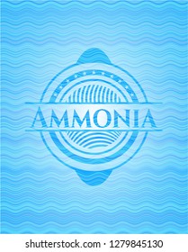 Ammonia sky blue water wave emblem.