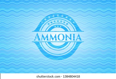 Ammonia Sky Blue Water Wave Badge Background. Vector Illustration. Detailed.