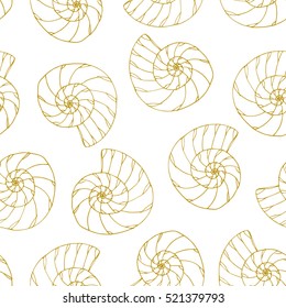 Ammonite shell seamles patter