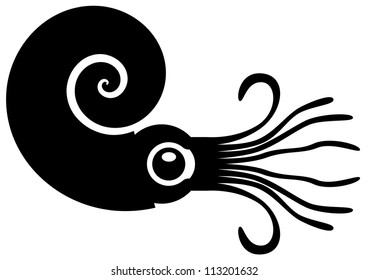 Ammonite silhouette (Ammonoidea)